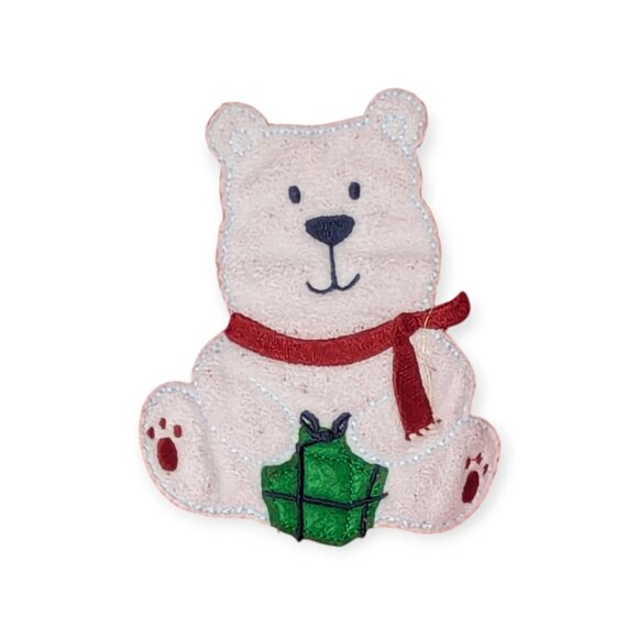 Carter's Christmas/Holiday Fleece Footed Pajamas w/Polar Bear Accent Size 3T - Picture 5 of 7